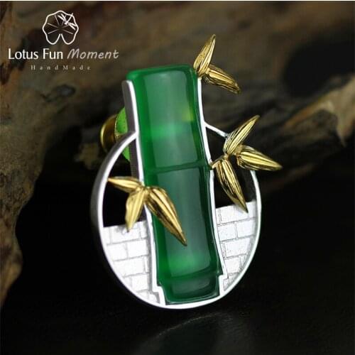 Lotus Fun Moment Real 925 Sterling Silver Natural Designer Handmade Fashion Jewelry Vintage Women Brooches Broche Pin Badge