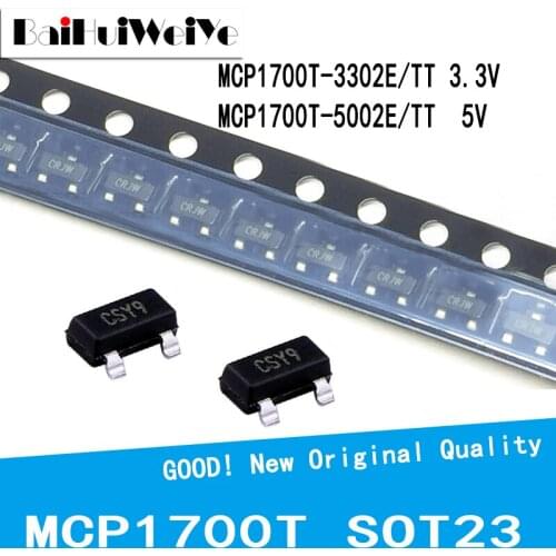20Pcs/Lot MCP1700T-3302E/TT 3.3V MCP1700T-5002E/TT 5V MCP1700T-3302E MCP1700T-5002E MCP1700T SOT23 SOT-23 SMD