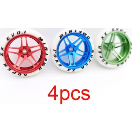 4 Pcs 95012 Large Diameter Metal Wheels Arched Tires Spare Parts For Tamiya Mini 4WD Racing Car Model