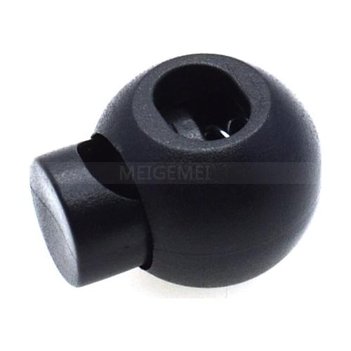 50pcs Cord Lock Round Ball Toggle Stopper Plastic Size: 24mm*20mm*15.7mm Toggle Clip Black