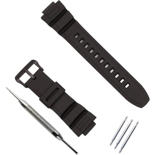 Watch accessories pin buckle for Casio resin watch strap mens 5434 MCW-100H W-S220 sports waterproof rubber strap bracelet