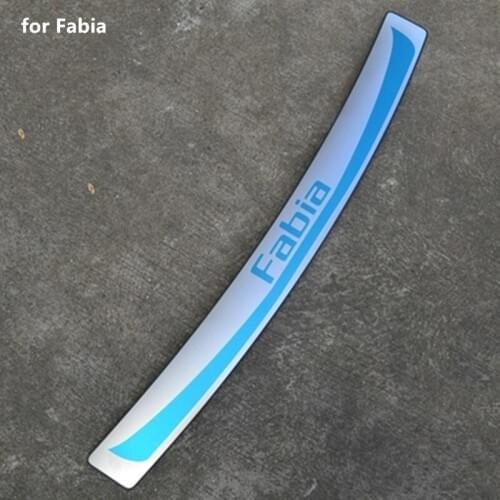 Car Styling Stainless Steel Rear Bumper Protector Sill Trunk Tread Plate Trim For Skoda Fabia 2008-2014
