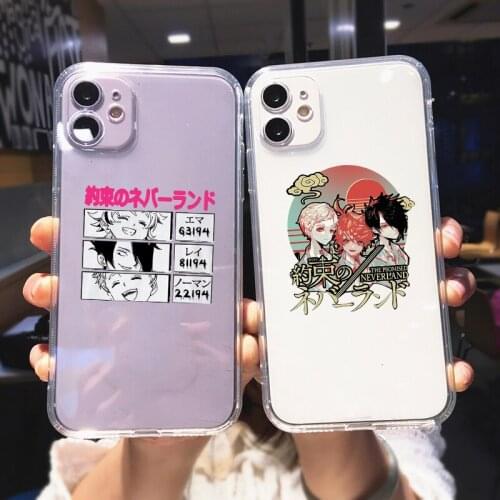 The Promised Neverland Clear Phone Case For iPhone 12 11 Pro MAX XS SE 20 8 7 6 Plus X XR Cute Japan Anime Soft TPU Cover Fundas