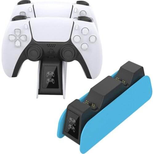 For PlayStation5 Wireless Controller Double Charging Ps5 Headset Contact Socket Seat Charging Game Charging Stand With LED Light