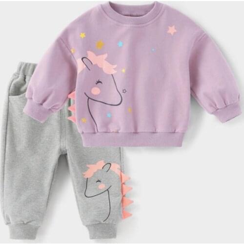Unicorn Little Baby Infantil Kids Clothes Suit Spring Autumn Girls Costume 2pcs/Set Child Outfits Western Newborns Babies Gifts