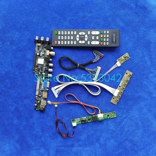 LCD screen drive board kit WLDE 60Hz signal digital DVB 3663 LVDS-30Pin USB+VGA+AV For LM190E09/LM190E0A/LM190E0C 1280*1024