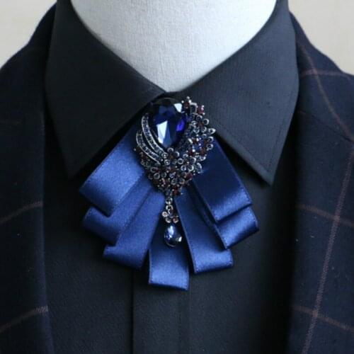 Korean Handmade Rhinestone Bow Tie British High-grade Business Banquet Mens Suit Shirt Jewelry Gifts Unisex Wedding Bowtie