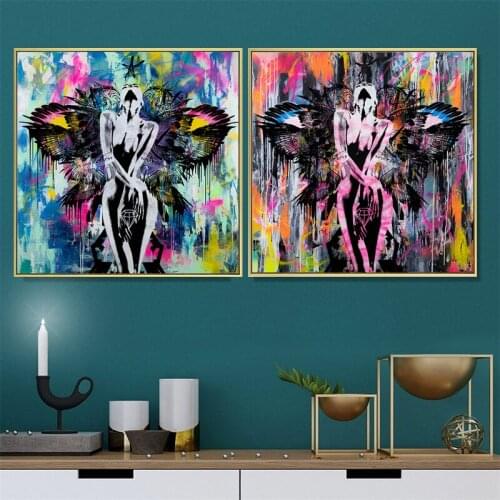 Creative Graffiti Sexy Naked Woman Canvas Painting Poster Modern Wall Art Picture Bedroom Living Room Home Decoration