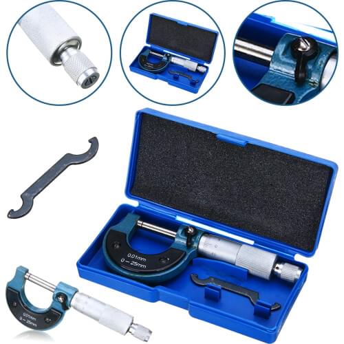 Mayitr Outside Micrometer 0-25mm/0.01mm Caliper Precision Gauge Vernier Caliper Tip Measuring Tools Micrometer