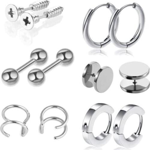 Combination set stainless steel titanium steel stud earring buckle ornament
