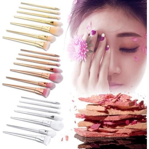7PCS Makeup Brush Set Fiber Cosmetic Tool Foundation Eyeshadow Blush Powder Eyebrown Plastic Handle Brushes Makeup Tool Kits