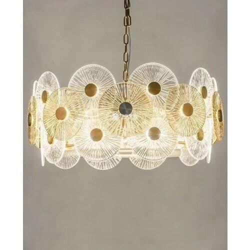 Postmodern Milan new minimalist glass-shaped living room exhibition hall restaurant hotel lobby light luxury chandelier