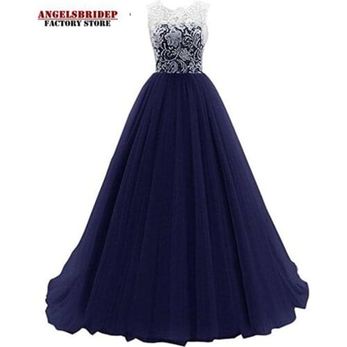 New Arrival 2021 Tulle Evening Dress Long Lace Corset Vestido Longo Fashion Scoop Neck Abendkleid Formal Wedding Party Gown Hot