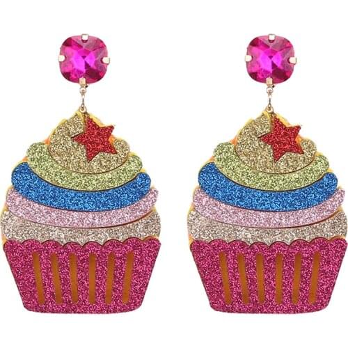 New Earrings For Women Acrylic Party Fashion Ear Drop Earrings Funny New Cartoon Colorful Gifts Ice Cream Earrings Jewelry