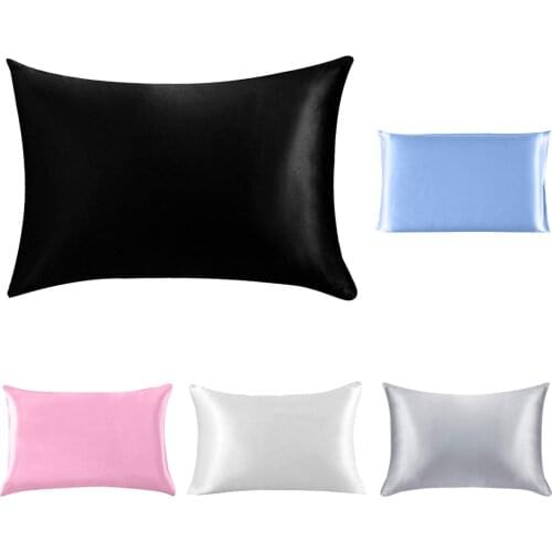 Solid Color 100% Satin Faux Silk Pillow Case Protector US Standard 20x26inch