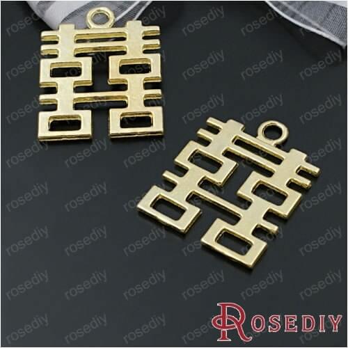 Wholesale 31*24mm Golden Chinese Style for Wedding Alloy Charms Pendants Diy Jewelry Findings Accessories 10 Pieces(JM6126)