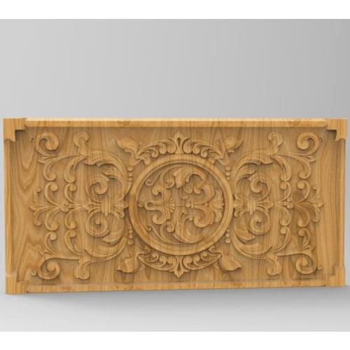 Carving Flower Panel STL Model for CNC Router 3D Printer Artcam Aspire Bas Relief