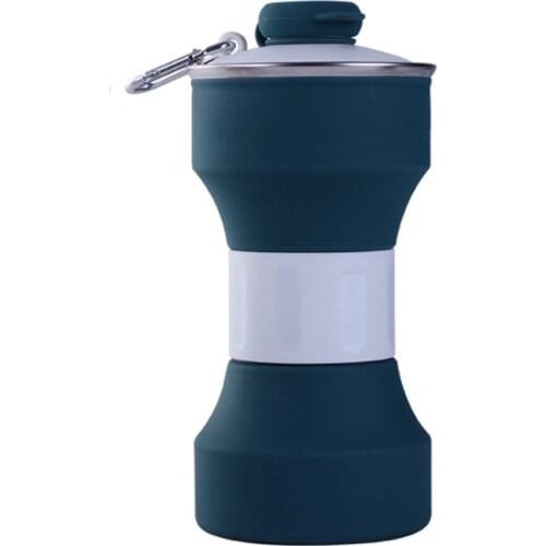 650ML Folding Sports Water Bottle Folding Cup Handy Cup Travel Mini Portable Silicone Water Cup Water Bottle