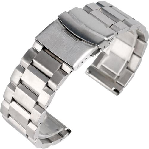 18/20/22/24mm Stainless Steel High Quality Metal Replacement Solid Link Bracelet Luxury Watch Band Wrist Strap Silver Watchband