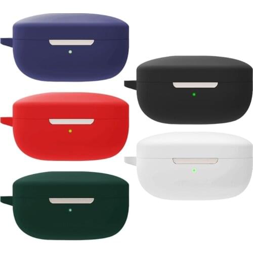 Comipable with QCY T13 Wireless Bluetooth Earbuds Shockproof Silicone Protective Cover with Anti-drop Buckle