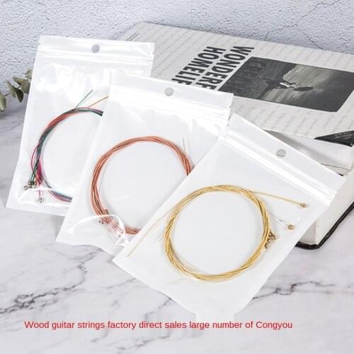 6Pcs/Set Acoustic Guitar Strings Rainbow Colorful Guitar Strings E-A For Acoustic Folk Guitar Classic Guitar Multi Color