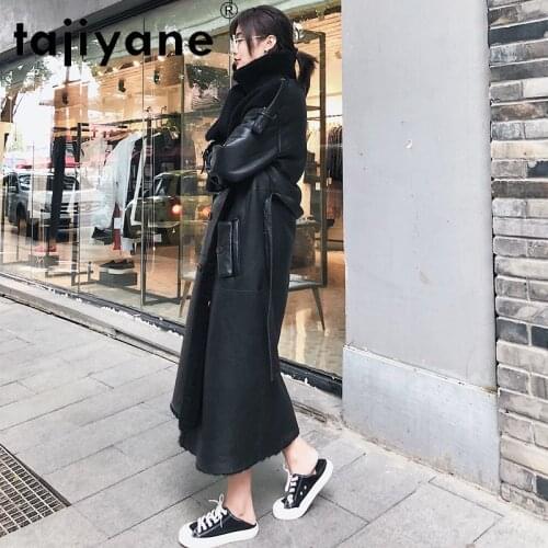 Tajiyane genuine leather jacket women winter real fur jackets woman 100% wool coat female sheepskin coat mujer parkas TN473