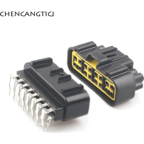 1 Set 16 Pin Automobile Waterproof Female Connector Plug PCB Soldering Wire Male Bent Pin Socket With Terminal