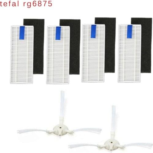 10Pcs/set For Tefal Rg6875 HEPA Filter Side Brush Robotic Vacuum Cleaner Spare Parts Accessories Household Cleaning Tool