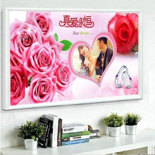 5d diamond painted with diamond-encrusted wedding bedroom bedside roses. diamond painting hot sale diamond painting Paintings