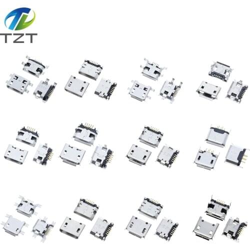 5 Pin usb Jack charging Socket Female For MP3/4/5 Huawei Lenovo ZTE 12 Models Micro USB Connector And Other Mobile Tabletels set