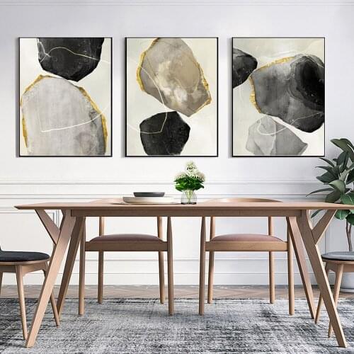 Abstract Golden Canvas Art Canvas Painting For Living Room Wall Green Stone Scandinavian Painting Posters And Prints