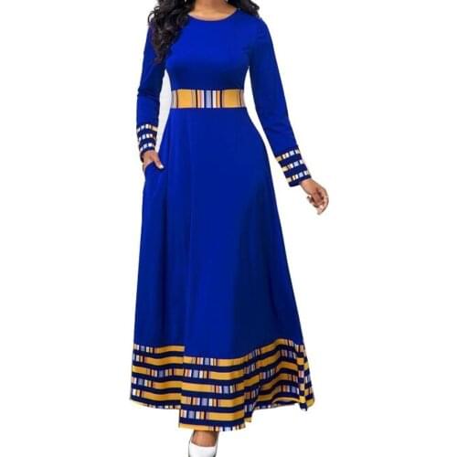 African Design Dashiki Print Dress Muslim Abaya Bazin Robe Gowns Africa Long Maxi Dresses Riche Lady Traditional