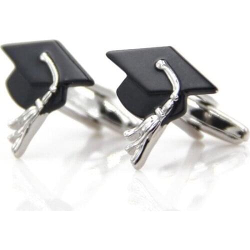 Academic Hat Cufflinks Best Gift Graduation Ceremony Degree Hat Cap Cuff Links Cuff Buttons Mens Fashion Jewelry 10pairs/lot