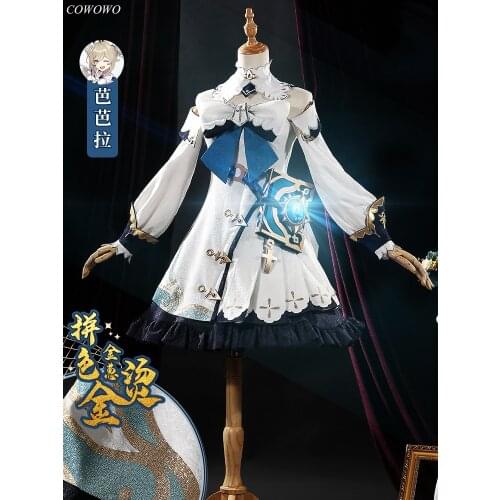 Anime! Genshin Impact Barbara Shining Idol Game Suit Elegant Dress Lovely Uniform Cosplay Costume Halloween Party Outfit Women