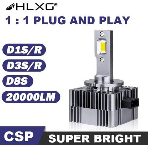 HLXG D3S D1S LED D8S D1R D3R LED Headlight Lamp 20000LM Car LED Conversion Kit White Auto Bulb 1:1 Xenon size Plug and Play 90W