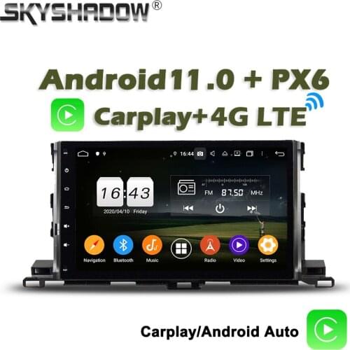 Carplay PX6 Car DVD Player DSP IPS Android 10 4G+64G Wifi Bluetooth 5.0 RDS Auto RADIO GPS For Toyota Highlander 2015 2016 2017