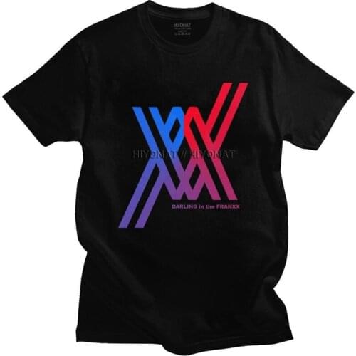 Darling In The Franxx T Shirt Men Pre-shrunk Cotton Tshirt Stylish Tee Tops Short Sleeved Japanese Anime Manga T-shirts Apparel