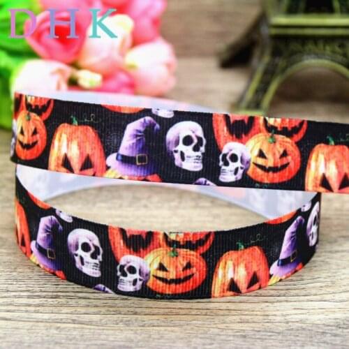 DHK 50yards halloween printed grosgrain Ribbon Accessory hairbow headwear DIY decoration Wholesale OEM S956