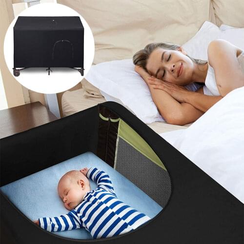 Stretchable Breathable Crib Canopy Cover Foldable Baby Bed Netting Blackout Tent Safety Compact Sleeping Bed Tent Sun Shade