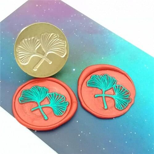 Retro Wood Stamp Plant Flower Maple Palm Ginkgo Leaves Coconut Tree Sealing Wax Seal Stamp Post Wedding Decorative Stamp