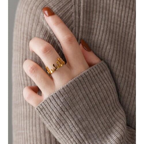 New Fashion Metal Geometry Irregular Crown Ring For Women Men Vintage Index Playing Card Finger Rings Party Jewelry