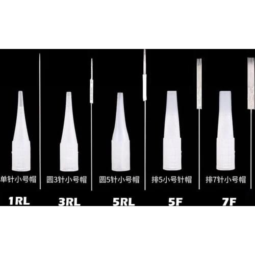 Microblading tattoo 1r / 3r / 5r / 5f / 7f (needles + tips each 50 pcs) permanent makeup machine needle caps for eyebrow lips