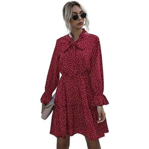 Spring Fashion Ruffled Mini Dress Floral Print Women Long Sleeve V-neck Slim And Elegant A-line Boho Style Female Dress
