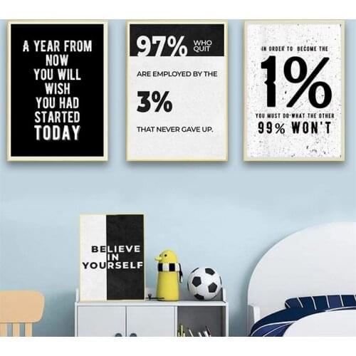 Entrepreneur Motivational Canvas Wall Art Inspirational Typeface Quotes Artwork Posters Prints Painting Pictures Office Decor
