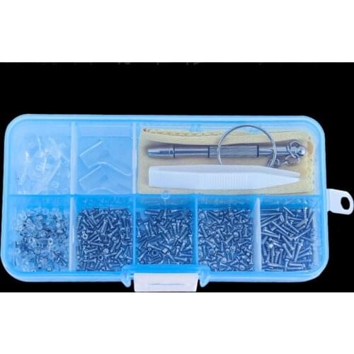 100Pcs Tiny Screws Set Sunglass Spectacles Nut Kit Eyeglasses Silicone Nose Pad Micro Screwdriver Repair Tool Tiny With Tweezer