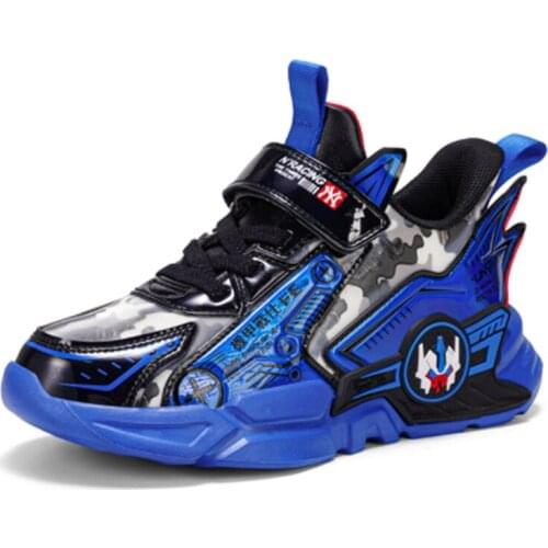 New Fall Kids Mecha Cartoons Wings Sneakers Boys Sports Shoes Lightweight Children Leather Waterproof Casual Walking Shoes