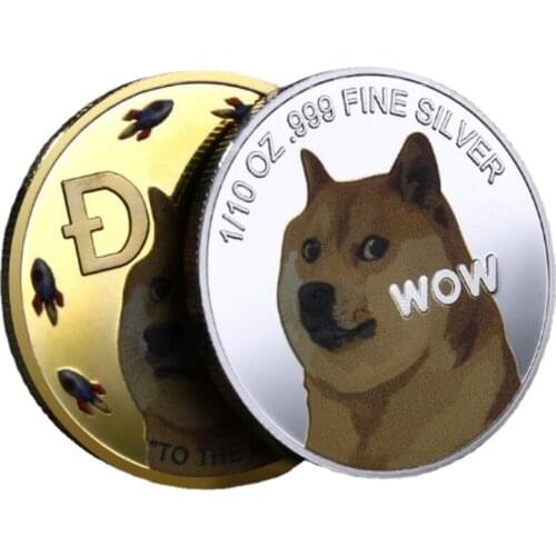 NEW Rare 1/10 OZ.999 FINE Silver Dogecoin Commemorative Doge Coin Edition Collectible Copper Plating Tokened Craft Gift