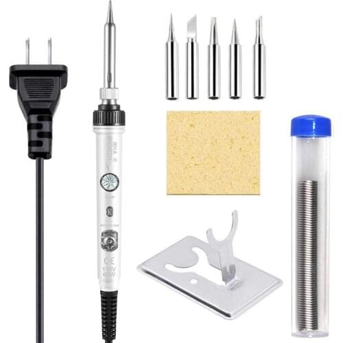 60W Electric soldering iron Adjustable temperature soldering iron tips 220V/110V Welding solder tools rework station soldering