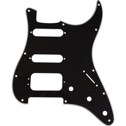 Pleroo Custom Guitar pickgaurd - For 72' 11 Screw Hole Standard St Hss Guitar pickguard Scratch Plate , 3 Ply Black