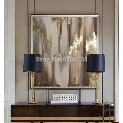 Hot art Hand painted Abstract gold Oil Paintings Abstract gold canvas Oil Painting wall painting for Living Room home Decoration